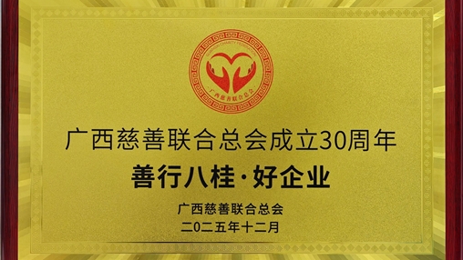 918博天堂(中国区)官方网站荣膺“善行八桂·好企业”称号 以责任铸就慈善担当